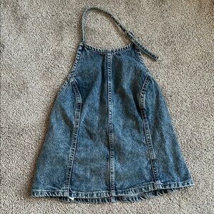 Zara Blue Denim Halter Top